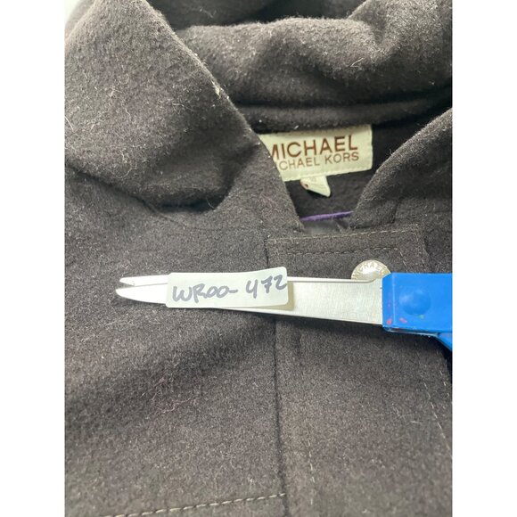 Michael Kors Brown Women’s Hooded Coat With Button Details Sz 10 - Picture 10 of 11